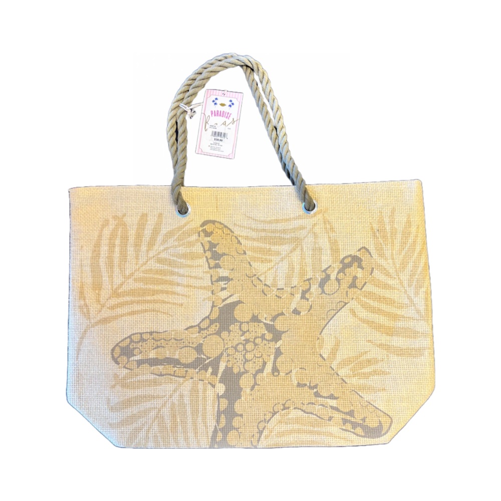 large Beach Tote bag Star gosh (tan) metallic
